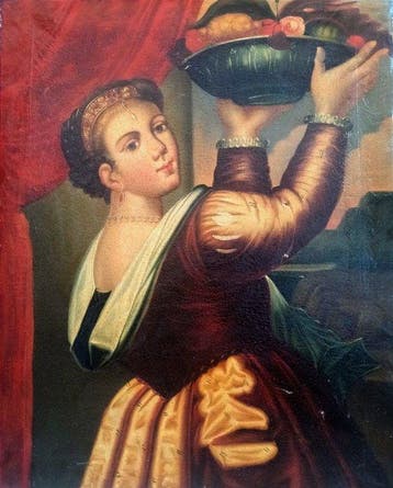 Scuola italiana (XIX), Da Tiziano Vecellio - Ragazza con