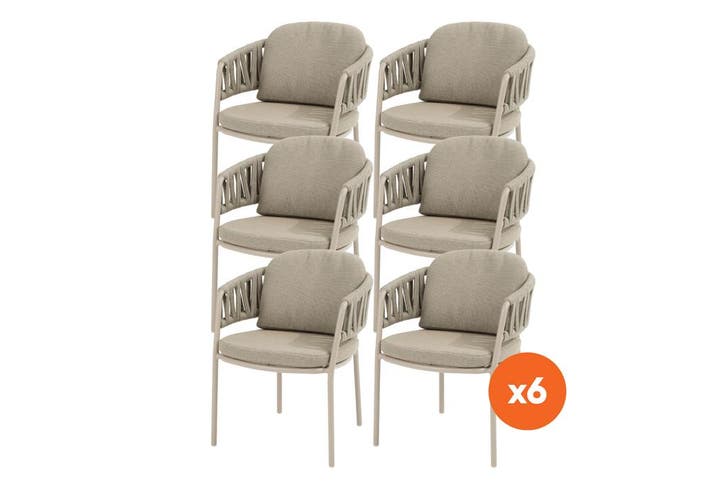 Set van 6 - Taste by 4SO Taste Calma dining tuinstoel -, Tuin en Terras, Tuinsets en Loungesets, Nieuw, Overige materialen, Verzenden