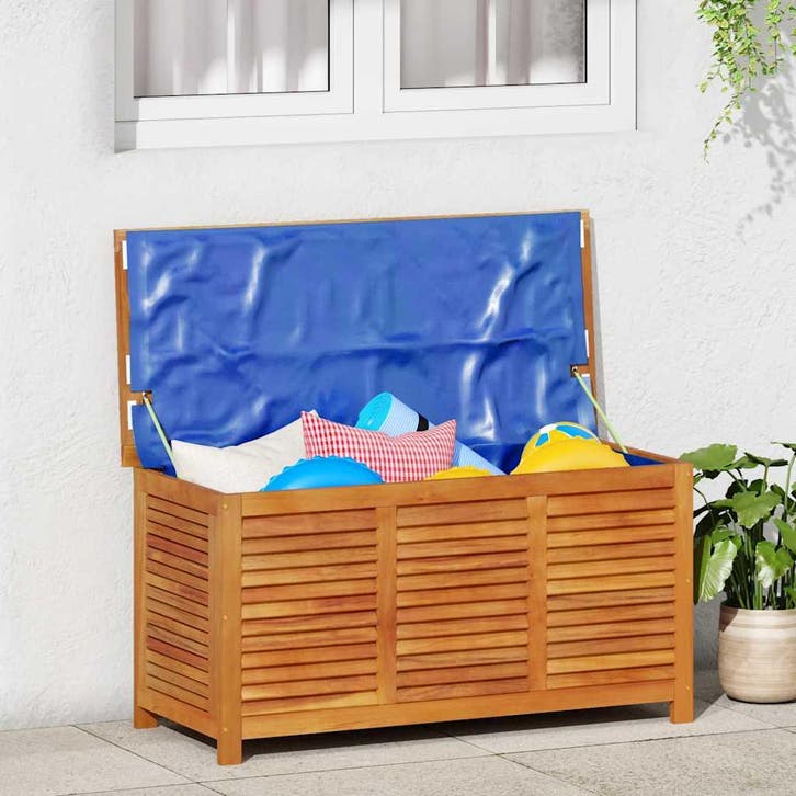 vidaXL Tuinbox met jaloezieën 113x50x56 cm massief, Tuin en Terras, Overige Tuin en Terras, Nieuw, Verzenden