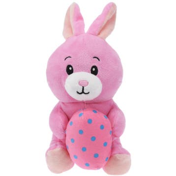 Paashaas knuffel - roze pluche - 20 cm - met paasei, Verzenden, Nieuw