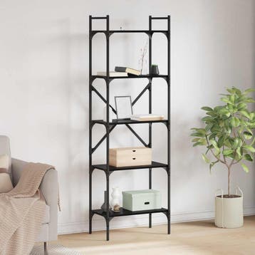 vidaXL Boekenkast 5-laags 56 x 32 x 174 cm Bewerkt hout, Huis en Inrichting, Kasten | Boekenkasten, Minder dan 50 cm, Verzenden