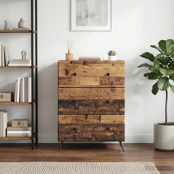 vidaXL Ladenkast Oud hout 66 x 34,5 x 90 cm Bewerkt hout, Verzenden, Nieuw