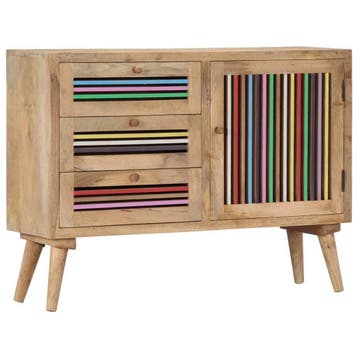 Sidetable Mangohout XL | Laatste Stuk!, Gebruikt, 100 tot 150 cm, Landelijk/Industrieel, Ophalen of Verzenden