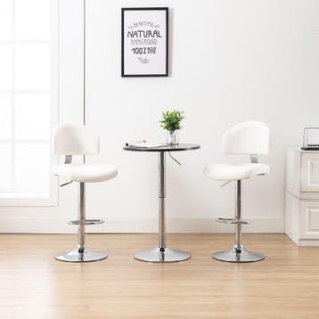 vidaXL Barstoelen 2 st kunstleer wit, Huis en Inrichting, Barkrukken, Verzenden, Nieuw
