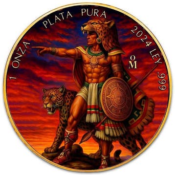 Mexico. 2024 - Libertad Jaguar Warrior Colorized 24k Gold