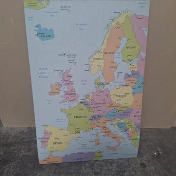 OUTLET - Prikbord Europa - zelfklevend - 60 x 90 cm, Ophalen of Verzenden, Nieuw