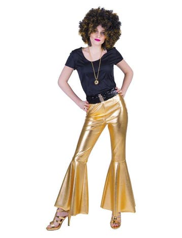 Disco Fever Flarepants Goud Dames, Ophalen of Verzenden, Nieuw