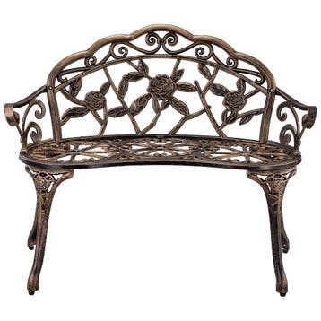 Tuinbank Monfalcone 2-persoonsbank 99x54x78 cm bronskleurig, Tuin en Terras, Tuinsets en Loungesets, Verzenden, Nieuw