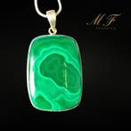 Prémium - natuurlijke malachiet - 925 sterling zilver, Verzamelen