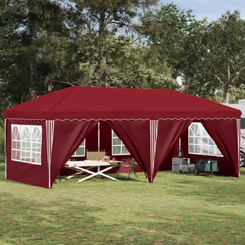 vidaXL Pop-up partytent 575 x 288 x 245 cm Bordeauxrood, Verzenden, Nieuw, Partytent