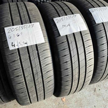 4 x Goodyear 205-55-17 Zomerbanden 5,5mm, Gebruikt, 17 inch, Band(en), Personenwagen