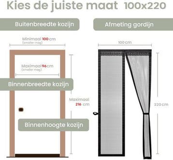 2dekans | ODADDY® Deurgordijn Deluxe FIBER - Magnetisch, Ophalen of Verzenden, Zo goed als nieuw, Zwart