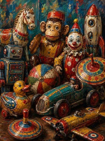 Shayer - Old Toys Still Remember Childhood - XL - 60x80cm -
