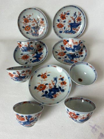 imari - Kop en schotel (6) - Kop en schotels - Porselein