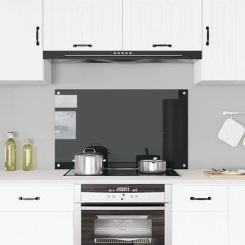 vidaXL Spatscherm keuken 100x60 cm gehard glas zwart, Verzenden, Nieuw