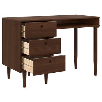 vidaXL Bureau BILBAO Donkerkaramel 114 x 53 x 75 cm, Huis en Inrichting, Verzenden, Nieuw