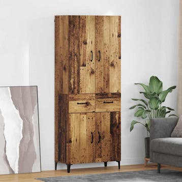 vidaXL Highboard Oud Hout 69,5 x 34 x 180 cm Bewerkt hout, Minder dan 50 cm, Verzenden, Nieuw, Minder dan 100 cm