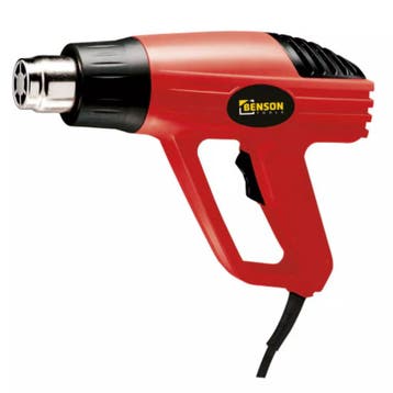 Benson Heteluchtpistool 2000 watt Rood/Zwart met 1,8 mete..., Ophalen of Verzenden, Nieuw