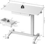 Laptoptafel - Bijzettafel - Verstelbaar - Wit - Rolanstar, Huis en Inrichting, Tafels | Sidetables, Verzenden, Zo goed als nieuw