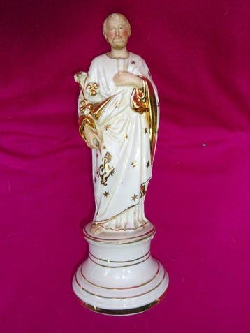 Beeldje - Saint Jozef met Lelies - 27,5 cm - Porselein