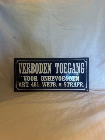 Emaille bord Verboden toegang - Emaille bord - Emaille