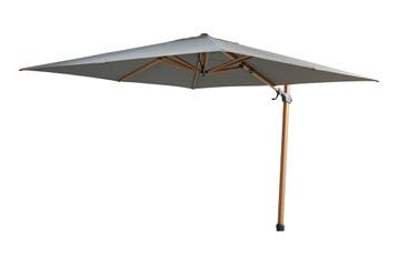 4SO -  Siesta Premium parasol 300 x 300 cm Woodlook Frame -, Verzenden, Nieuw, Zweefparasol