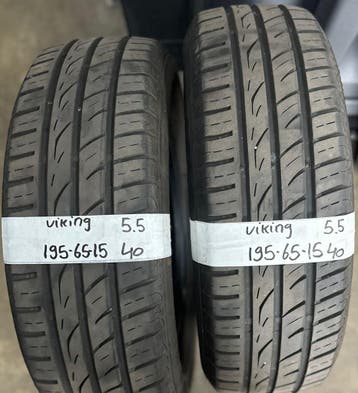 2x 195-65-15 Viking Zomer 2x 5.5mm €40 Per Band 195 65 15, Auto-onderdelen, Banden en Velgen, Ophalen, Gebruikt, 15 inch, Band(en)