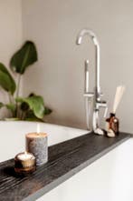 Luxe badplank zwart - Massief eikenhout 80 cm - Nieuw!, Verzenden, Nieuw, Zwart, Overige typen