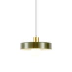 Retro hanglamp goud met groen glas - Jina, Verzenden, Nieuw, Glas, Retro