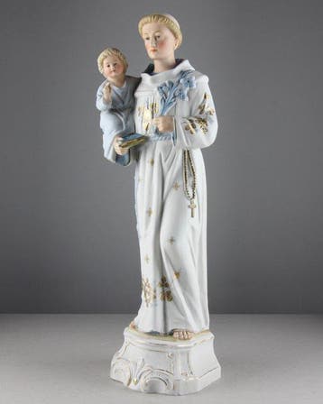 Beeldje, Saint Anthony - 42 cm - Biscuit porselein, Antiek en Kunst