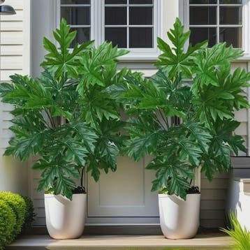 Kunstplant Papayablad - 65cm Kunstmatige Jungle Palmboom voo, Verzenden