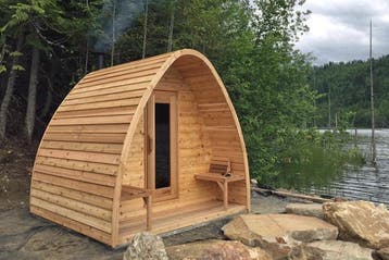 Pod buitensauna Red Cedar tuin sauna 2-4 personen, Ophalen of Verzenden, Nieuw, Fins of Traditioneel, Complete sauna