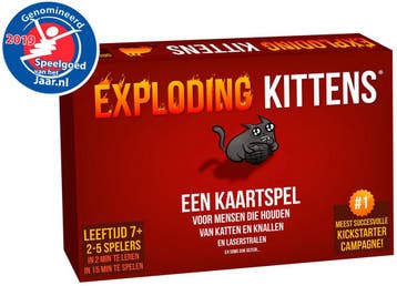 Exploding Kittens Originele Editie - Kaartspel vol spanning, Ophalen of Verzenden, Zo goed als nieuw