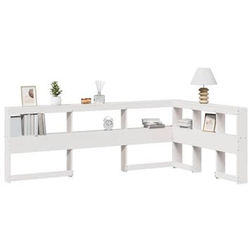 vidaXL Boekenkast Hoofdeinde L-vormig 120 cm massief, Verzenden, Nieuw, Wit, Hout