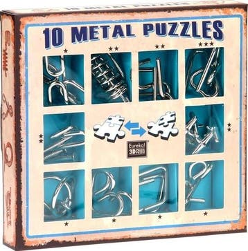 10 Metalen Puzzels Blauwe Editie | Eureka - Puzzels, Verzenden, Nieuw