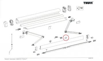 Thule Clip Support Arm Oval 4900, Caravans en Kamperen, Ophalen of Verzenden, Nieuw, Thule