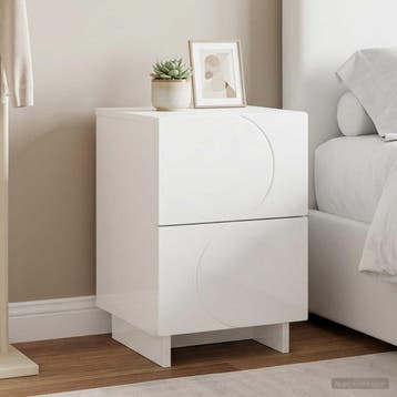 vidaXL Nachtkastje Hoogglans Wit 33,5 x 34,5 x 50 cm Bewerkt, Minder dan 45 cm, Verzenden, Nieuw, Minder dan 55 cm