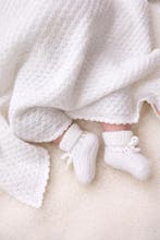 Gehaakte merino wollen babydeken 70/100cm, Nieuw, 85 tot 100 cm, Deken