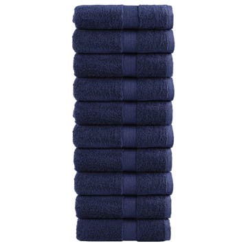 vidaXL Premium washandjes SOLUND 10 stuks marineblauw 30x30, Verzenden, Nieuw, Blauw