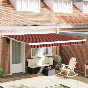 vidaXL Handmatige Zonnescherm 4 x 3,5 m Geel en oranje, Verzenden, Nieuw