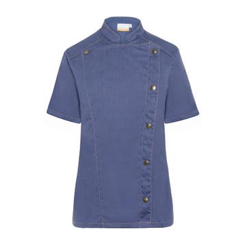 GGM Gastro | KARLOWSKY | Korte Mouw Dames Koksjas Jeans |, Verzenden, Nieuw, Blauw, Overige typen