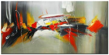 Abstract olieverf schilderij 180x90cm - Vuur en Energie, Ophalen of Verzenden