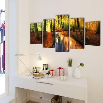 vidaXL Wandprintset bos 200 x 100 cm, Verzenden, Nieuw