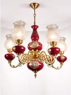 Kroonluchter - Porselein, Glas, Messing - Klassieke