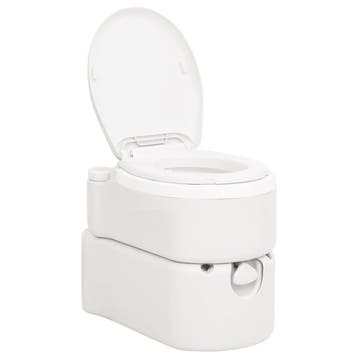 vidaXL Campingtoilet geïntegreerd 24+17 L HDPE en PP wit, Verzenden, Nieuw