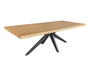 Eettafel ZEUS 240 cm, natuurlijke eikenhoutlook met zwart, Huis en Inrichting, Ophalen of Verzenden, Nieuw