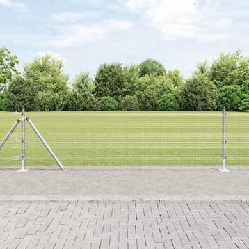 vidaXL gelast draadhek met betonnen voetstuk 100 x 0,4 m, Verzenden, Nieuw, IJzer