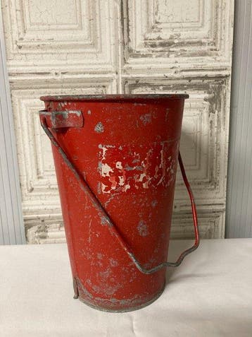 Emmer - Metaal, Zink - Oude Blus emmer - Bucket / ideal for
