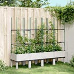 vidaXL Plantenbak met latwerk 160x40x142,5 cm polypropeen, Verzenden, Nieuw, Kunststof