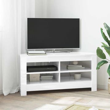vidaXL HoekTVKast 102 x 41 x 50 cm Hoogglans Wit Bewerkt, Minder dan 50 cm, Verzenden, Nieuw, Minder dan 100 cm